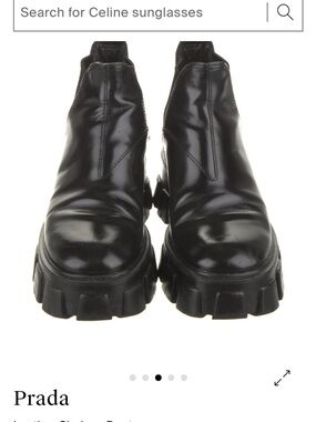 Prada Womens Black Leather Chukka Boots